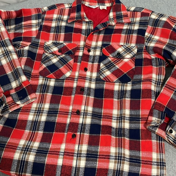 Vintage Mens Quilted Flannel Shirt Jacket Shacket Large Plaid Outdoor Gorpcore - Picture 8 of 9